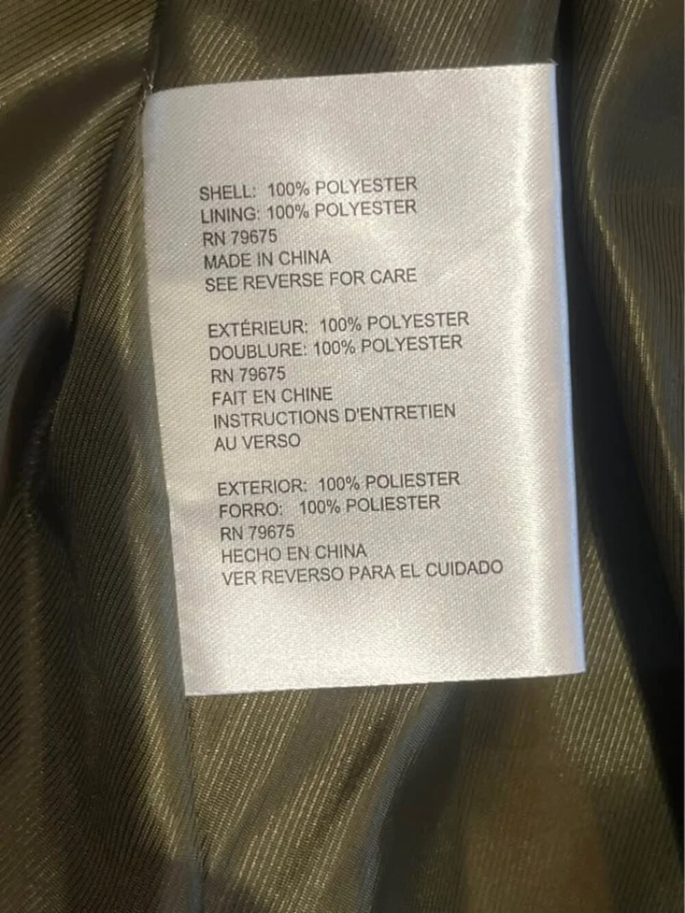 Michael Kors hooded jacket olive green silver buttons cinch waist